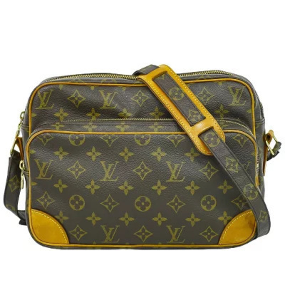 Louis Vuitton LV Nile Monogram Pochette Crossbody Bag Canvas Leather Brown